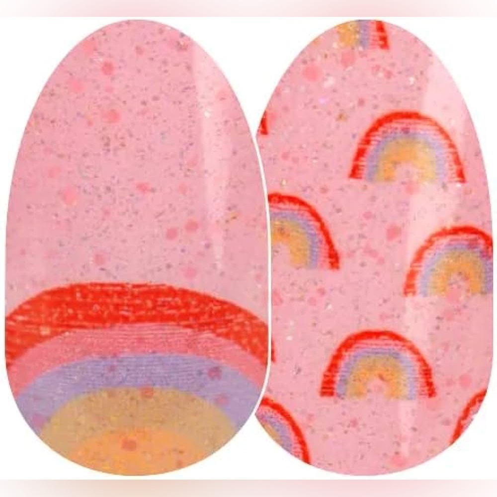 Color Street PETITE COLOR ME IMPRESSED Pink Glitter Rainbow Nail Strip Set